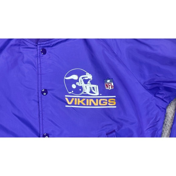Chalk Line NFL Minnesota Vikings Lightweight Button Up Satin Jacket Size Large - Picture 4 of 9
